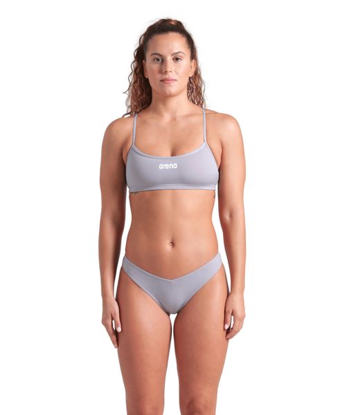 Strój Kąpielowy damski Arena Bikini Bandeau Solid dwuczęściowy. Szare bikini damskie Arena, na lato, l, bez wzorów. Za 129.99 zł.