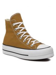 Converse Trampki Chuck Taylor All Star Lift Platform HI A07210C Brązowy. Brązowe trampki i tenisówki damskie Converse, bez wzorów, z materiału, retro, bez zapięcia. Za 279.99 zł.