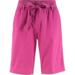 Krótkie spodenki lniane bonprix fuksja. Czerwone szorty damskie bonprix. Za 44.99 zł.