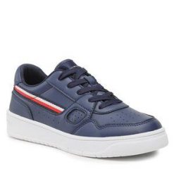 Sneakersy Tommy Hilfiger. Niebieskie półbuty chłopięce Tommy Hilfiger, bez wzorów, bez zapięcia. Za 249.99 zł.