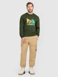 4F Spodnie casual cargo męskie - beżowe S. Brązowe spodnie materiałowe męskie 4f, m, bez wzorów, z tkaniny, casualowe. Za 189.99 zł.