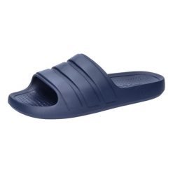 Sandały Dorosły Adidas Adilette Flow granatowy. Niebieskie sandały męskie Adidas, z materiału, bez zapięcia. Za 145.50 zł.