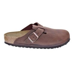 Buty do chodzenia damskie Birkenstock 860133. Brązowe klapki damskie Birkenstock, bez wzorów, z materiału, bez obcasa. Za 921.00 zł.