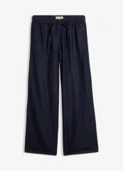 Lekkie jeansy wide leg, mid waist. Niebieskie jeansy damskie bonprix. Za 134.99 zł.