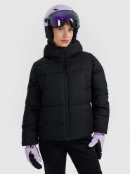 4F Kurtka narciarska membrana 5000 damska - czarna XL. Czarne kurtki snowboardowe damskie 4f, xl, bez wzorów, bez kaptura, narciarskie. Za 499.99 zł.