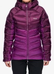 Kurtka puchowa damska Rab Glaceon Pro Jacket. Czerwone kurtki damskie RAB, na zimę, s, bez wzorów, z materiału, bez kaptura. Za 956.99 zł.