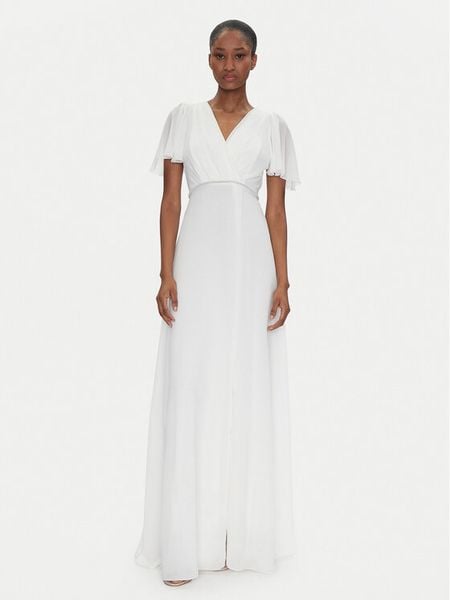 Rinascimento Sukienka wieczorowa CFC0122466003 Biały Regular Fit. Białe sukienki damskie Rinascimento, xl, bez wzorów, z syntetyku, wizytowe, bez kołnierzyka, bez ramiączek. Za 399.99 zł.