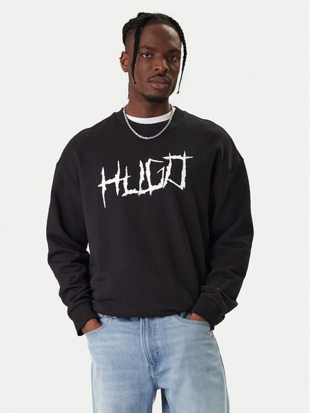 HUGO Bluza Namenex 50554392 Czarny Regular Fit. Czarne bluzy męskie Hugo, m, bez wzorów, z bawełny, bez kaptura. Za 274.99 zł.