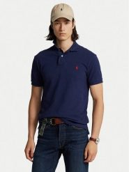 Polo Ralph Lauren Polo 710783656012 Granatowy Classic Fit. Niebieskie koszulki polo męskie Polo Ralph Lauren, m, bez wzorów, z bawełny, bez ramiączek. Za 599.99 zł.