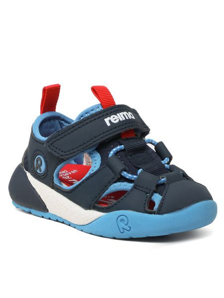 Reima Sandały Lomalla 5400086A Granatowy. Niebieskie sandały chłopięce Reima, ze skóry, bez zapięcia. Za 229.99 zł.