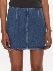 Calvin Klein Jeans Spódnica jeansowa Darted J20J222482 Niebieski Regular Fit. Niebieskie spódnice damskie Calvin Klein Jeans, bez wzorów, z bawełny. Za 329.99 zł.