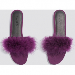 NA-KD Shoes Letnie klapki Feather - Purple. Fioletowe klapki damskie NA-KD Shoes. W wyprzedaży za 85.37 zł.