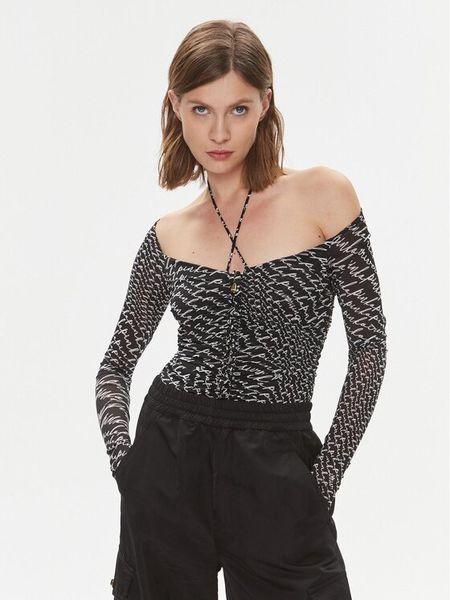 Pinko Body Birba 102221 A1A0 Czarny Slim Fit. Czarne bluzki damskie Pinko, s, bez wzorów, z syntetyku, bez kołnierzyka, bez ramiączek. Za 559.99 zł.