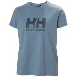 Koszulka damska Helly Hansen Logo 3.0. Niebieskie koszulki sportowe damskie Helly Hansen, bez wzorów, bez kołnierzyka, bez ramiączek. Za 233.50 zł.