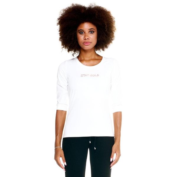 Damska koszulka Leone z rękawem 3/4 Winter Chic Boxing. Białe koszulki sportowe damskie LEONE 1947 APPAREL, l, bez wzorów, z tkaniny, sportowe, bez kołnierzyka. W wyprzedaży za 111.80 zł.