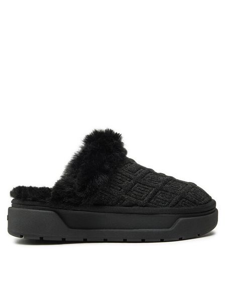 Guess Kapcie Unika FLFUKA FAL06 Czarny. Czarne kapcie damskie Guess, z aplikacjami, z syntetyku. Za 369.99 zł.