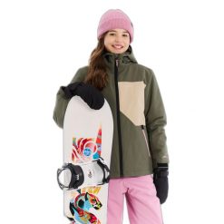 Dziewczęca kurtka narciarska Protest Noortje. Zielone buty zimowe dziewczęce Protest, bez wzorów, bez zapięcia. Za 425.50 zł.
