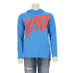 Second life - Kaptur Dri-Fit dla kobiet - Stan bardzo dobry. Niebieskie bluzy sportowe damskie Nike, bez wzorów, bez kaptura, na fitness i siłownię, dri-fit (nike). Za 127.76 zł.