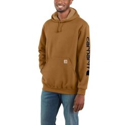 Bluza sportowa męska z kapturem Carhartt Midweight Sleeve Logo Hooded. Brązowe bluzy męskie Carhartt, m, bez wzorów, z kapturem. Za 319.00 zł.