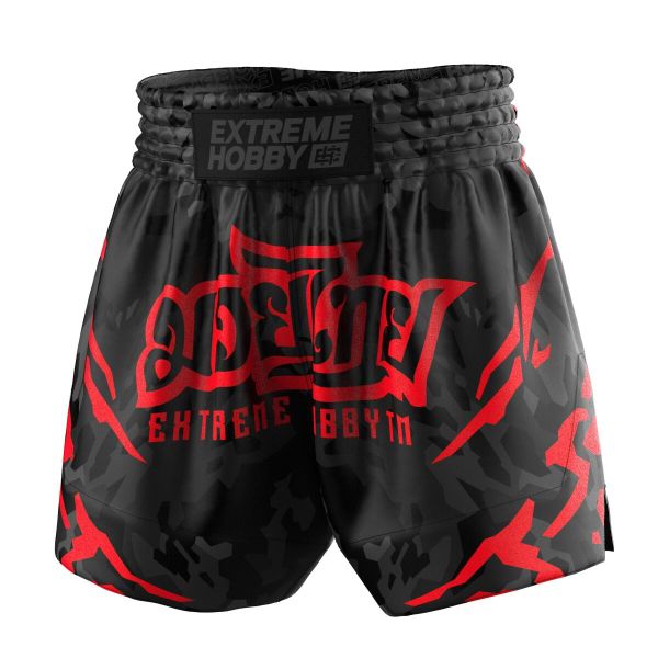 Spodenki Muay Thai męskie EXTREME HOBBY BLACK PANTHER. Czarne krótkie spodenki sportowe męskie EXTREME HOBBY, m, bez wzorów, z poliesteru. Za 198.00 zł.