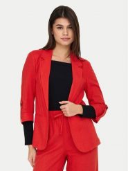 ONLY Marynarka Caro 15312199 Czerwony Loose Fit. Czerwone żakiety damskie Only, bez wzorów, z wiskozy. Za 109.99 zł.