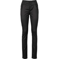 Spodnie ze stretchem, z połyskującą powłoką bonprix czarny. Spodnie materiałowe damskie marki bonprix. Za 149.99 zł.