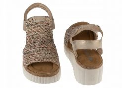 Rieker Rieker Sandals 69172-60 Beżowe 36. Brązowe sandały damskie Rieker, bez wzorów, bez obcasa, bez zapięcia. Za 273.37 zł.