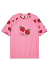 Koszulka Kąpielowa krótki rękaw Dziewczęca LEGO Aiko303 Różowa. Czerwone t-shirty i topy dla dziewczynek LEGO, bez wzorów, z dzianiny, bez ramiączek. Za 111.99 zł.
