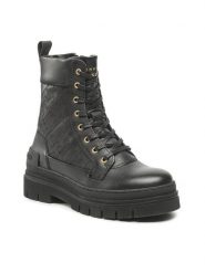 Tommy Hilfiger Trapery Lace Up Zip Boot Monogram FW0FW06849 Czarny. Czarne śniegowce i trapery damskie Tommy Hilfiger, ze skóry. Za 829.99 zł.