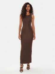 Guess Sukienka codzienna Kim W4YK0J KCDE0 Brązowy Bodycon Fit. Brązowe sukienki damskie Guess, na co dzień, xs, z aplikacjami, z syntetyku, bez kołnierzyka, bez ramiączek, bodycon. Za 319.99 zł.