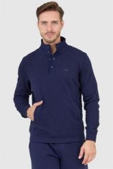 AERONAUTICA MILITARE Granatowa bluza męska na zatrzaski, Rozmiar XXL. Niebieskie bluzy męskie Aeronautica Militare, l, bez wzorów, bez kaptura. W wyprzedaży za 342.99 zł.