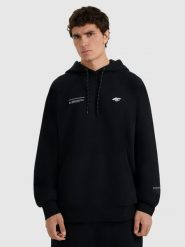 4F Bluza dresowa nierozpinana z kapturem męska - czarna L. Czarne bluzy męskie 4f, l, bez wzorów, z bawełny, z kapturem. Za 179.99 zł.