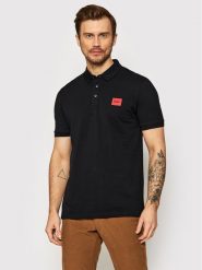 Hugo Polo Dereso222 50466202 Czarny Slim Fit. Czarne koszulki polo męskie Hugo, l, bez wzorów, z bawełny, bez ramiączek. Za 259.99 zł.