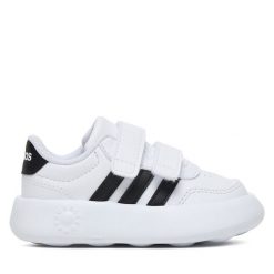 Sneakersy adidas. Białe trampki i tenisówki chłopięce Adidas, bez wzorów, bez zapięcia. Za 149.99 zł.