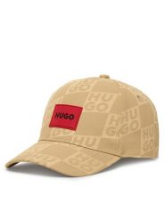 HUGO Czapka z daszkiem G01168 S Beżowy ciemny. Brązowe rękawiczki dziecięce Hugo, bez wzorów, z bawełny. Za 128.99 zł.