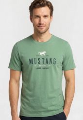 Męski T-Shirt Mustang Style Alex C Print Dark Ivy 1016683 6326. T-shirty męskie Mustang, l, bez wzorów, bez kołnierzyka. Za 79.99 zł.
