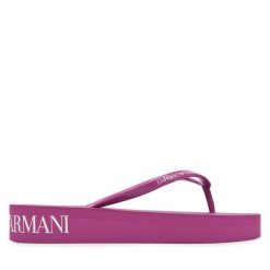 Japonki Emporio Armani. Czerwone klapki damskie Emporio Armani, bez wzorów, bez obcasa. Za 219.99 zł.