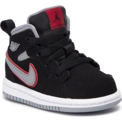 Buty NIKE - Jordan 1 Mid (Td) 640735 060 Black/Participle Grey/White. Czarne półbuty chłopięce Nike, bez wzorów, z materiału, bez zapięcia. Za 209.00 zł.