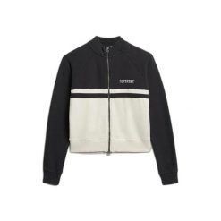 Damska bluza dresowa zapinana na zamek Superdry Athletic Essentials. Czarne bluzy damskie Superdry., bez wzorów, z dresówki, bez kaptura. Za 284.00 zł.