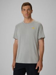 4F Koszulka trekkingowa regular szybkoschnąca męska - szara M. Szare t-shirty męskie 4f, l, bez wzorów, z materiału, bez kołnierzyka. Za 119.99 zł.