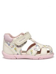 Geox Sandały B Sandal Zapito B556FB 000BC C0175 Beżowy. Brązowe sandały dziewczęce Geox, ze skóry, bez zapięcia. Za 129.99 zł.