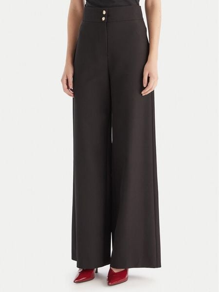 Maryley Spodnie materiałowe 25IB680/M17 Czarny Regular Fit. Czarne spodnie materiałowe damskie Maryley, m, bez wzorów, z materiału. Za 189.99 zł.