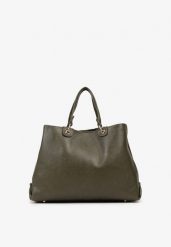 Ciemnozielona Dwukomorowa Torebka Typu Shopper Ozdobiona Metalicznymi Aplikacjami Adorrive. Zielone torebki shopper damskie Born2be, z aplikacjami, z jeansu, biznesowe, bez dodatków. Za 169.99 zł.