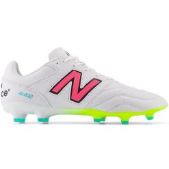 Korki męskie New Balance 442 V2 PRO FG MS41FMWH – białe. Białe buty sportowe męskie New Balance, z materiału, bez zapięcia, na fitness i siłownię. Za 249.99 zł.