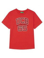 United Colors Of Benetton T-Shirt 3I1XC10OO Czerwony Regular Fit. Czerwone t-shirty dla chłopców United Colors Of Benetton, bez wzorów, z bawełny, bez ramiączek. Za 39.99 zł.
