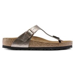 Birkenstock Gizeh BF Graceful Taupe Japonki damskie. Brązowe klapki damskie Birkenstock, bez wzorów, z jeansu, eleganckie, bez obcasa. Za 369.99 zł.