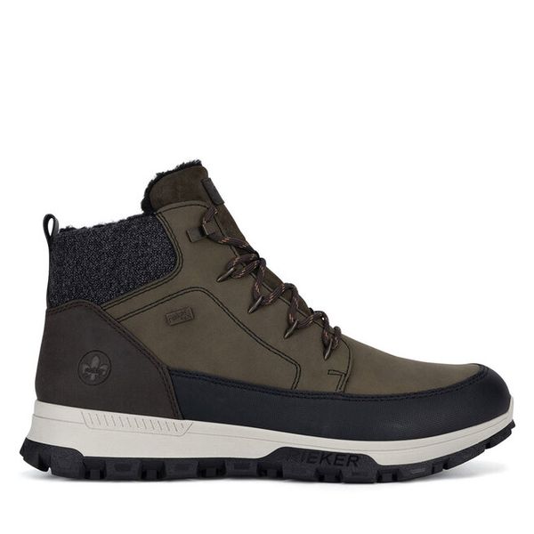 Trzewiki Rieker. Zielone botki męskie Rieker, bez wzorów, bez zapięcia. Za 299.99 zł.