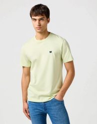 MESKA KOSZULKA WRANGLER SIGN OFF TEE SEAFOAM GREEN 112362681. Zielone t-shirty męskie Wrangler, l, bez wzorów, bez kołnierzyka. Za 89.99 zł.
