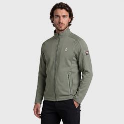 Bluza turystyczna męska AULP DRAKE rozpinana. Zielone bluzy męskie Aulp, m, bez wzorów, z dzianiny, bez kaptura. Za 229.99 zł.