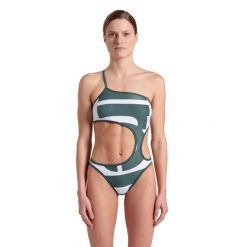Strój kąpielowy damski jednoczęściowy na basen Arena Single Shoulder. Białe kostiumy jednoczęściowe damskie Arena, s, bez wzorów, sportowe, do pływania. Za 199.99 zł.